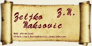 Željko Maksović vizit kartica